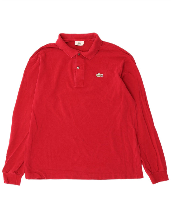 Lacoste Langærmet Polo Shirt til mænd Størrelse 4 Medium Rød Bomuld
