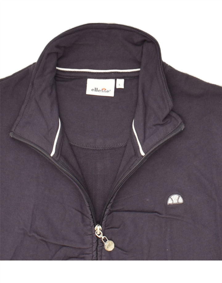 ELLESSE Womens Tracksuit Top Jacket UK 14 Large Purple Cotton Vintage Ellesse and Second-Hand Ellesse from Messina Hembry 