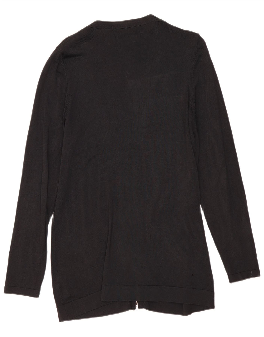 Marks & Spencer Dame Cardigan Sweater med fuld lynlås UK 12 Medium Black Viscose