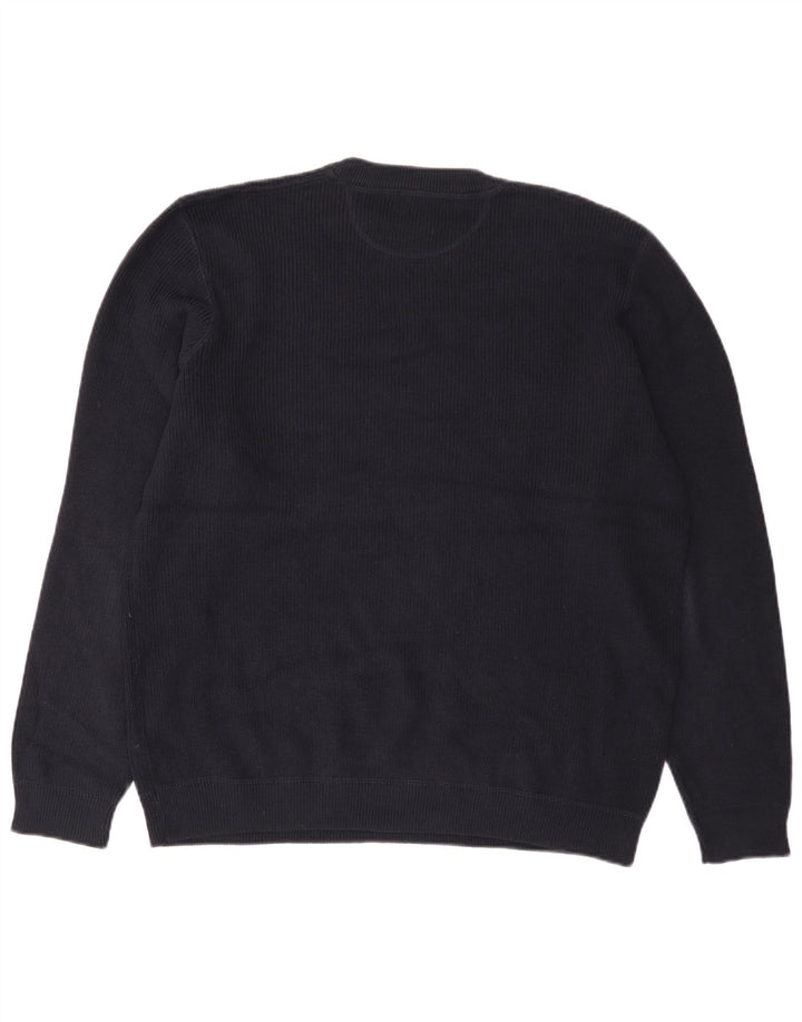 EDDIE BAUER Herre sweater med rund hals, stor marineblå bomuld