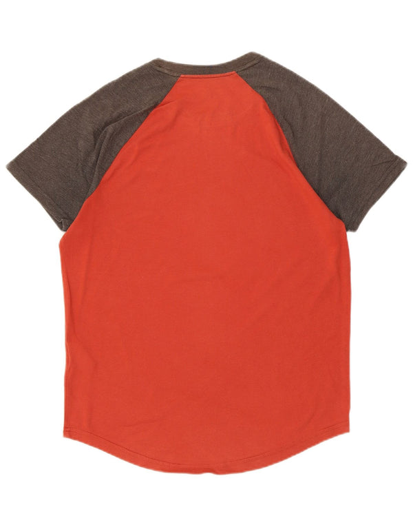 Hollister Herre T-Shirt Top Lille Rød Colourblock Bomuld