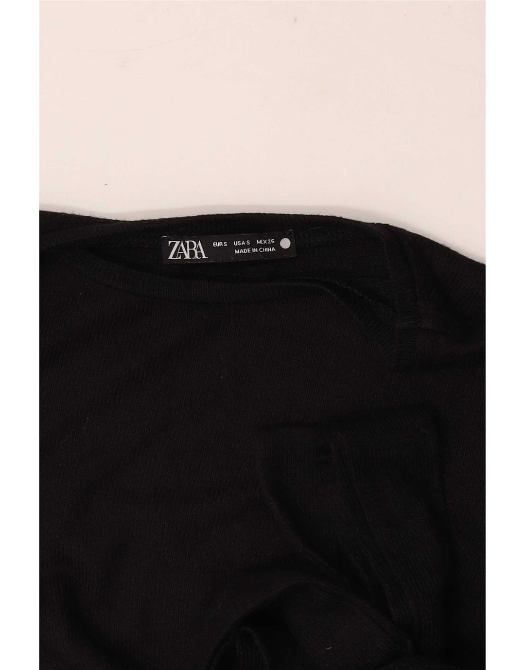 Zara Womens Front Tie Top Langærmet UK 8 Small Black