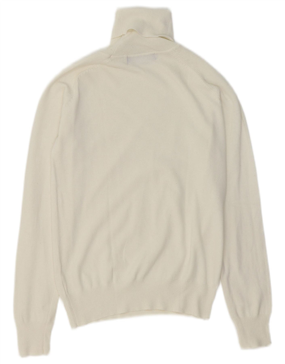 Zara Dame Rullehals Sweater UK 10 Small White Bomuld