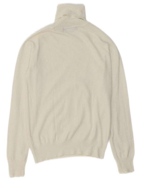 Zara Dame Rullehals Sweater UK 10 Small White Bomuld