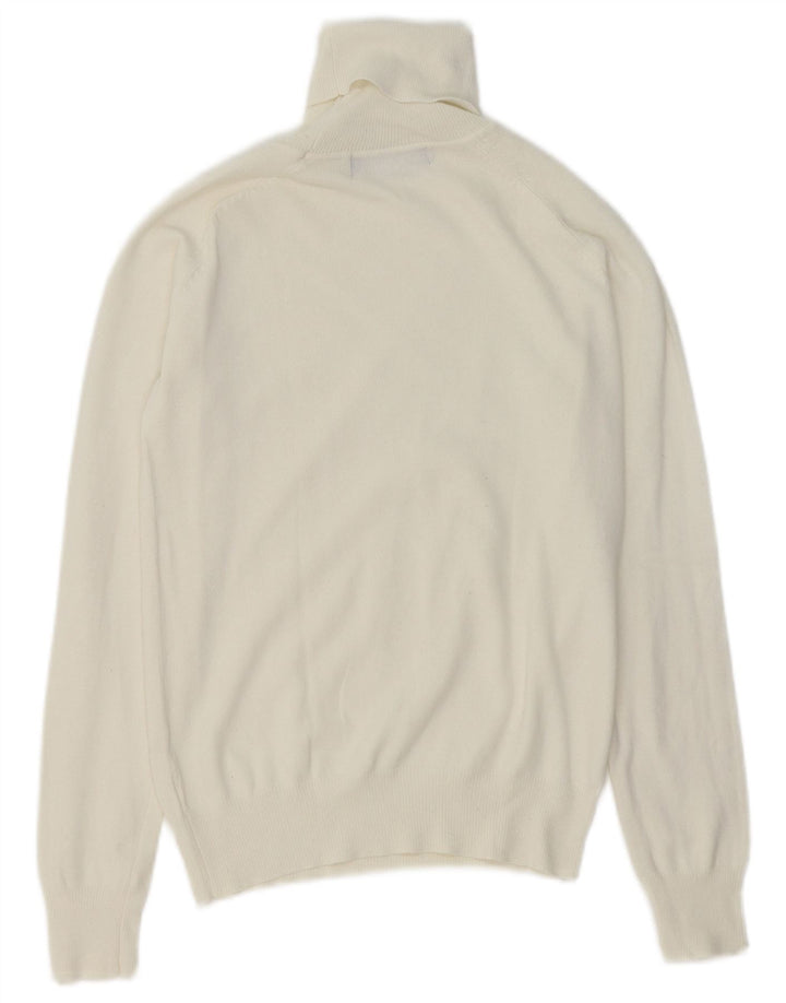 Zara Dame Rullehals Sweater UK 10 Small White Bomuld