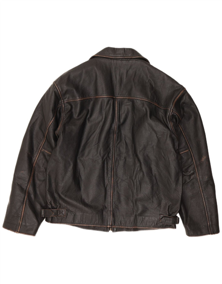 Marika Herre Læder Biker Jacket IT 48 Medium Brun Læder