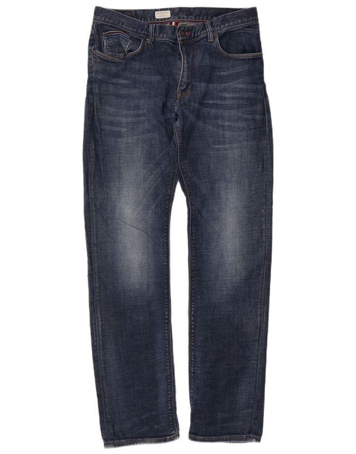 TOMMY HILFIGER Herre Mercer Regular Fit Straight Jeans W34 L33 Blå Bomuld