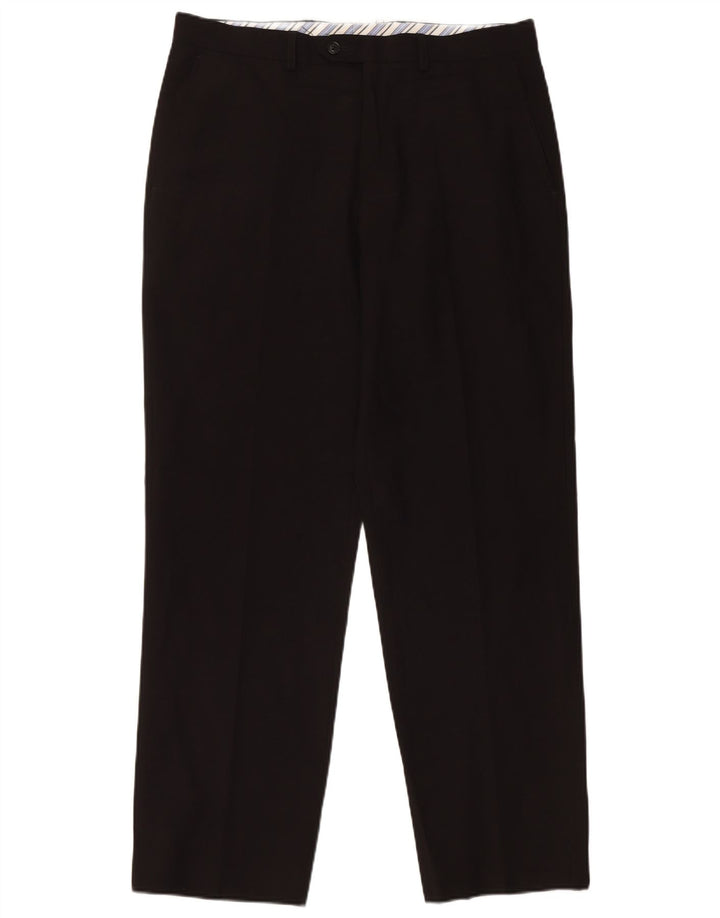 Marks & Spencer Herre Skræddersyet Fit Suit Bukser W34 L31 Sort polyester