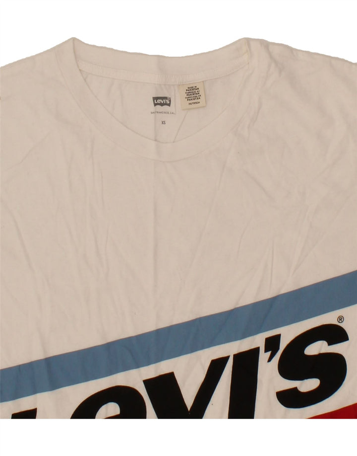 LEVI'S Mens Graphic T-Shirt Top XS White Cotton Vintage Levi's and Second-Hand Levi's from Messina Hembry 