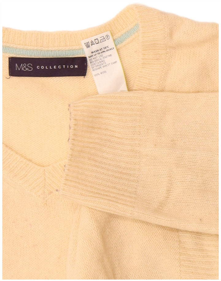 Marks & Spencer Dame V-hals sweater Medium Off White Uld