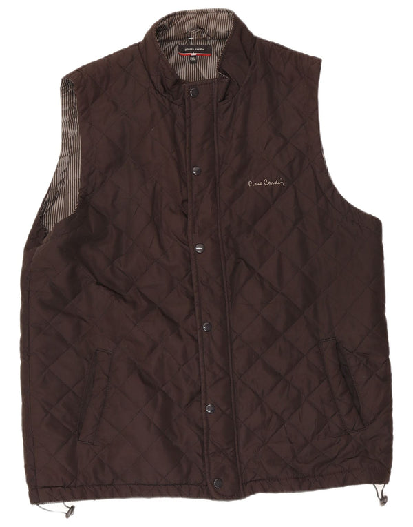Pierre Cardin Herre Quiltet Gilet UK 44 2XL Brun Polyester