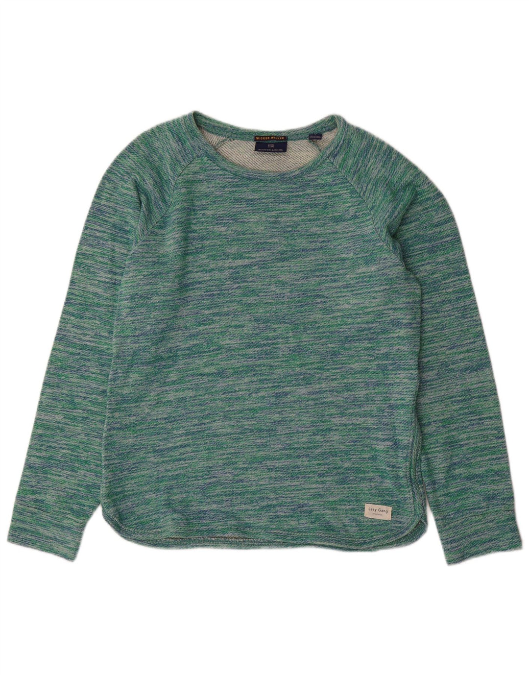 SCOTCH & SODA Dame Boat Neck Jumper Sweater UK 16 Large Green Flecked