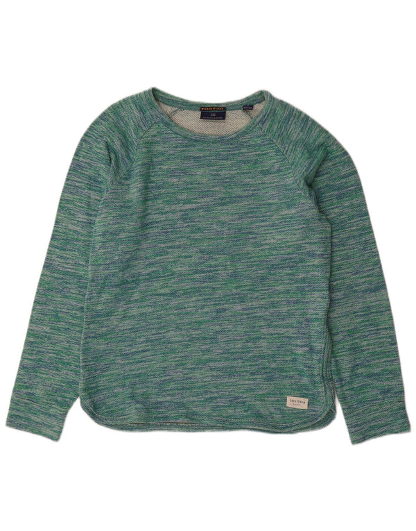 SCOTCH & SODA Dame Boat Neck Jumper Sweater UK 16 Large Green Flecked