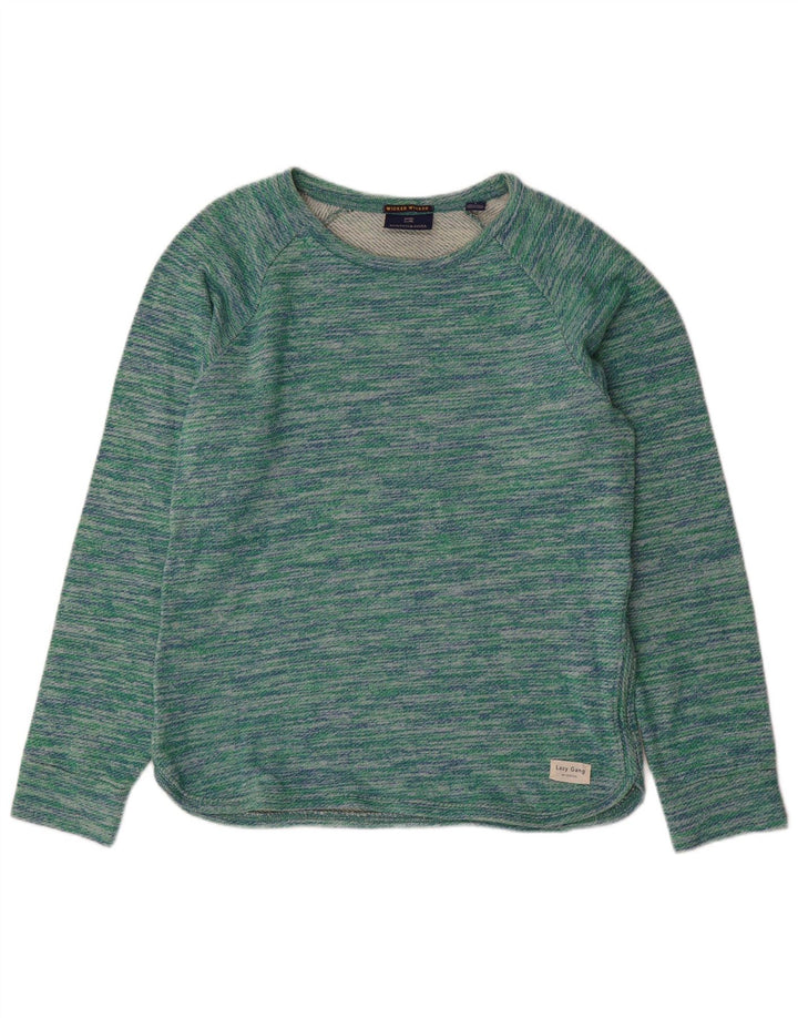 SCOTCH & SODA Dame Boat Neck Jumper Sweater UK 16 Large Green Flecked