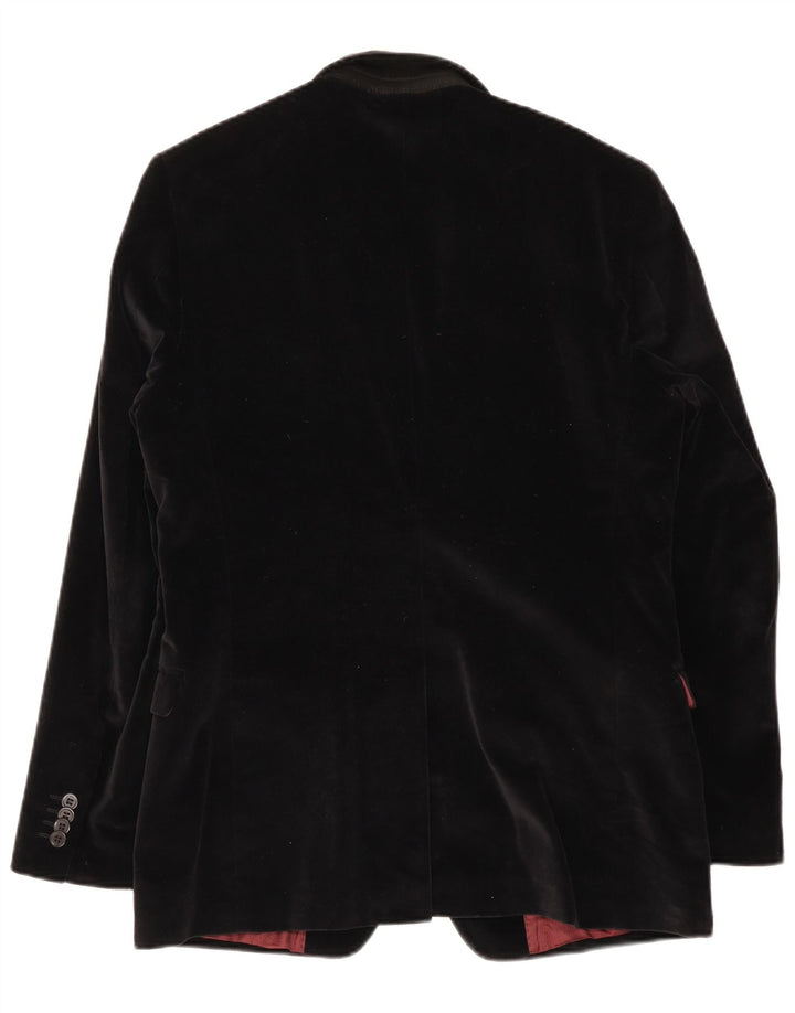 Conbipel Herre Studio 2 Button Velvet Blazer Jacket IT 52 Stor Sort Bomuld