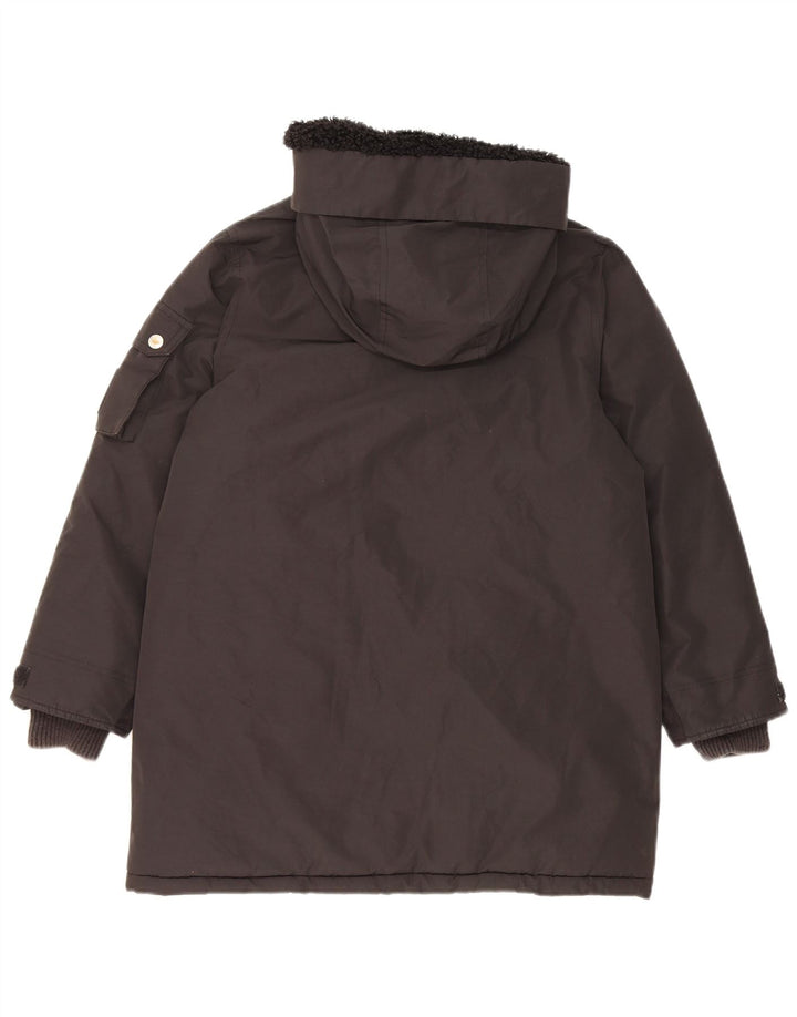 Diesel Dame Hooded Parka Jacket UK 10 Small Black Polyester