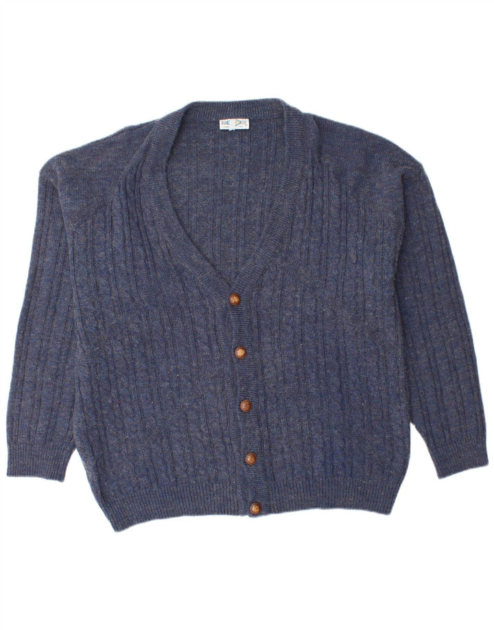 Imapier Herre Cardigan Sweater Large Navy Blue Flecked