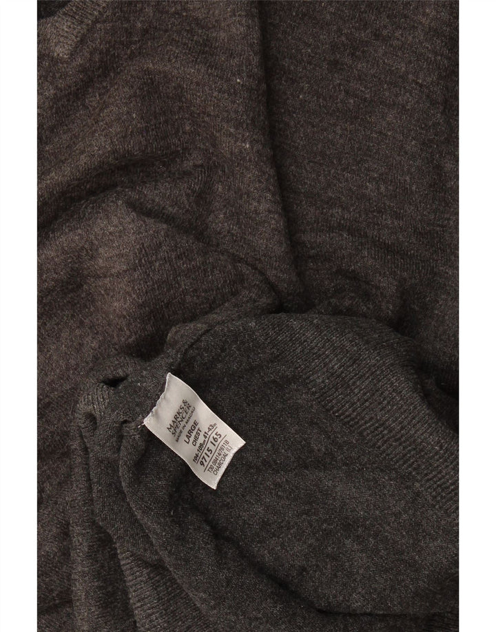 Marks & Spencer Herre V-hals sweater Stor Grå Akryl