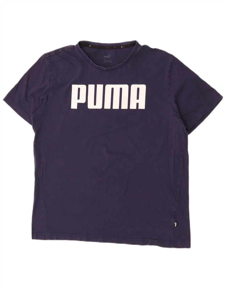 Puma Herre Grafisk T-Shirt Top Stor Marineblå