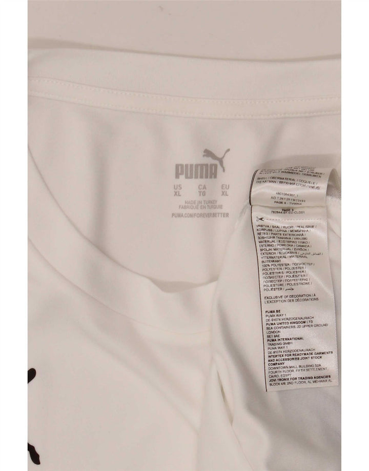 Puma Herre Deutshland Grafisk T-Shirt Top XL Hvidstribet polyester
