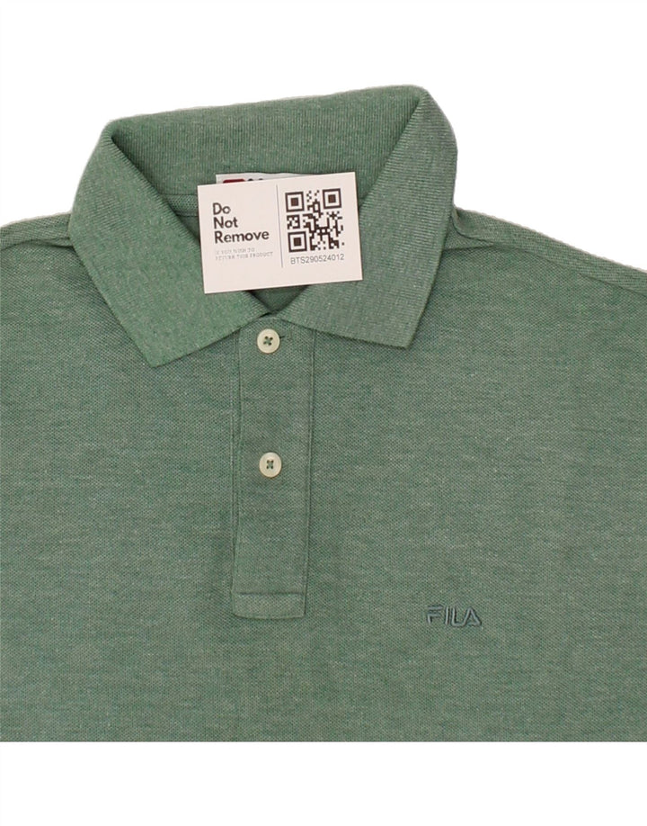 FILA Mens Polo Shirt IT 46 Small Green Cotton Vintage Fila and Second-Hand Fila from Messina Hembry 