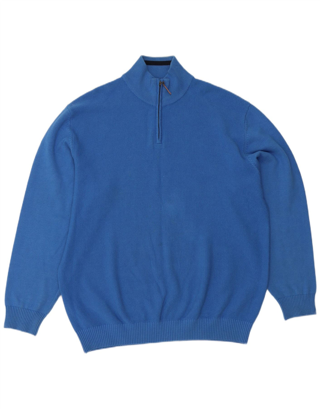 Paco Herre Zip Neck Jumper Sweater 2XL Blå Bomuld