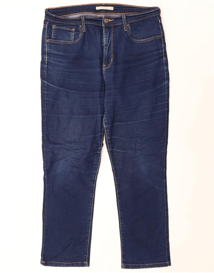 Levi's Dame 724 Højtaljede lige jeans W32 L26 Marineblå