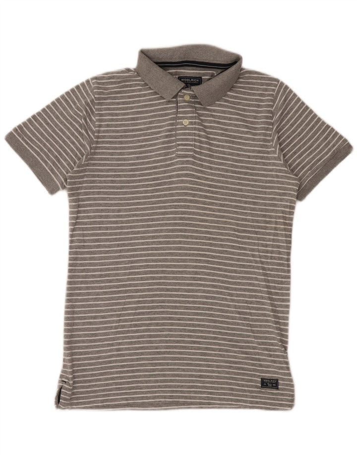 Woolrich herre poloshirt lille grå stribet bomuld