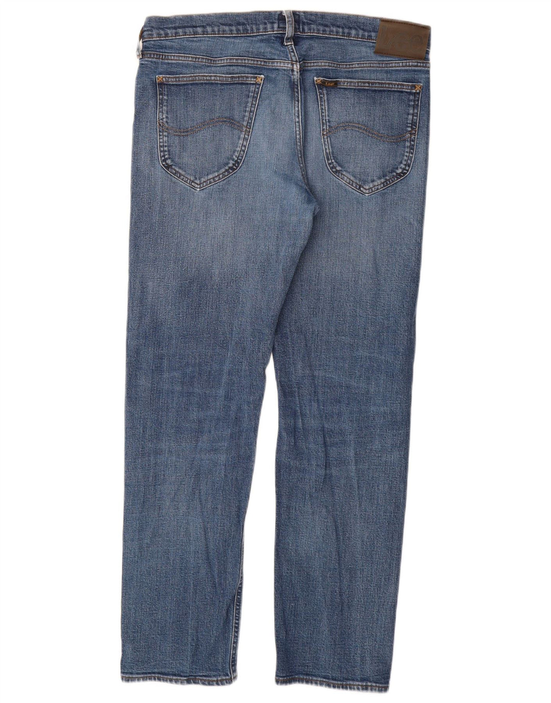 LEE Mens Daren Zip Fly Straight Jeans W34 L32 Blå Bomuld