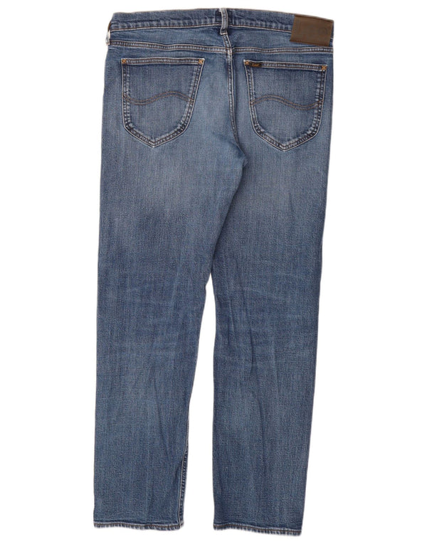 LEE Mens Daren Zip Fly Straight Jeans W34 L32 Blå Bomuld