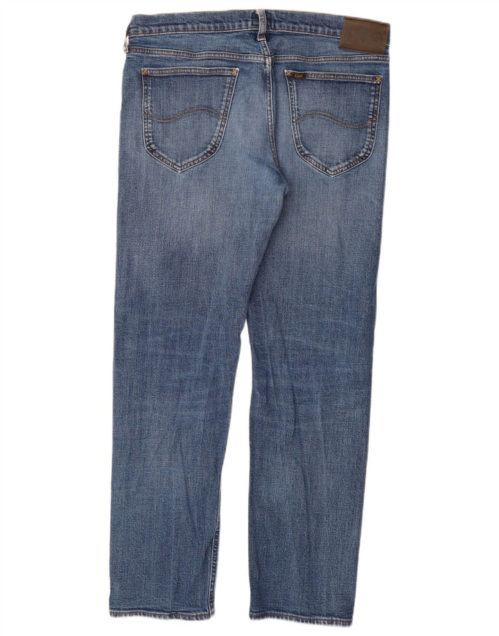 LEE Mens Daren Zip Fly Straight Jeans W34 L32 Blå Bomuld