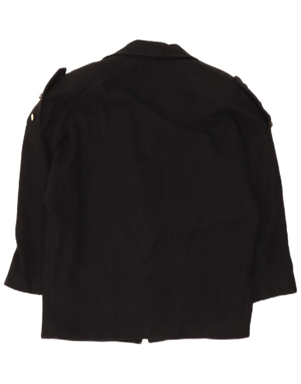 Luisa Spagnoli Dame Oversized Military Blazer Jacket UK 10 Small Black