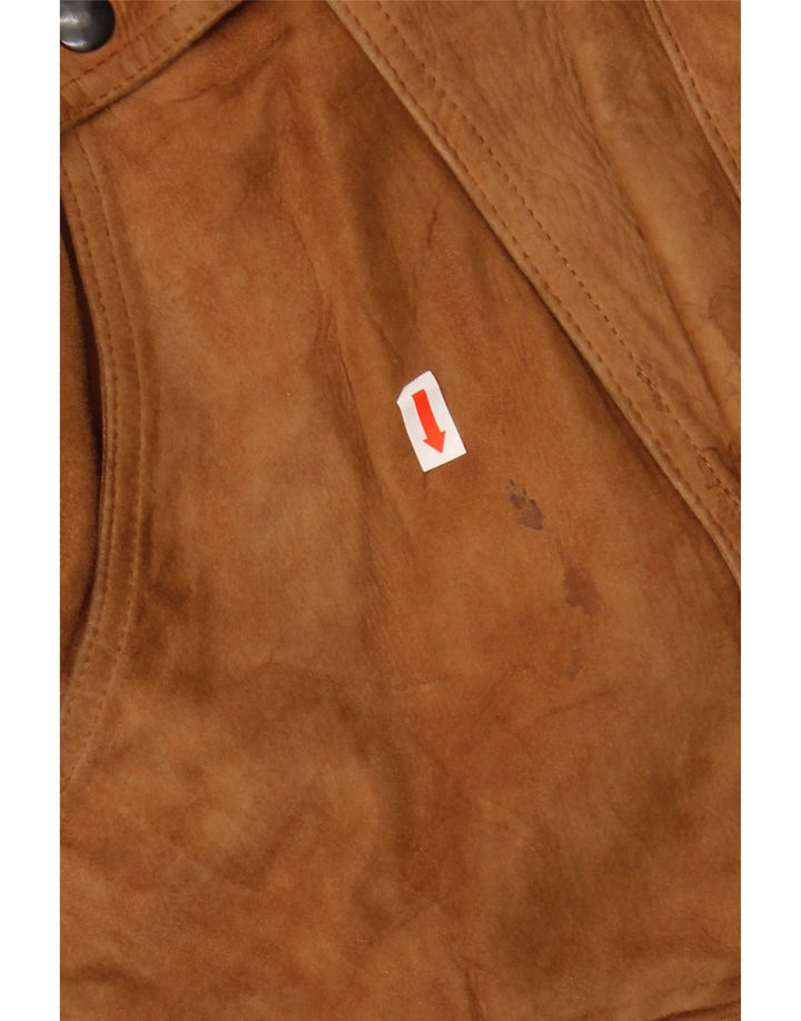ESSEBI Herre Læderjakke EU 48 Medium Beige Læder
