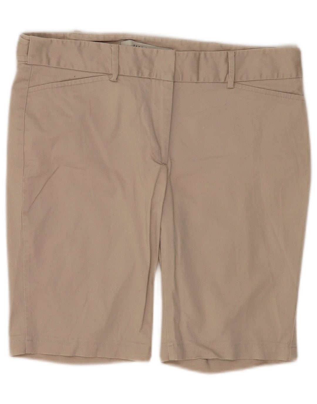 Zara Casual Shorts til kvinder EU 38 Small W28 Beige Bomuld