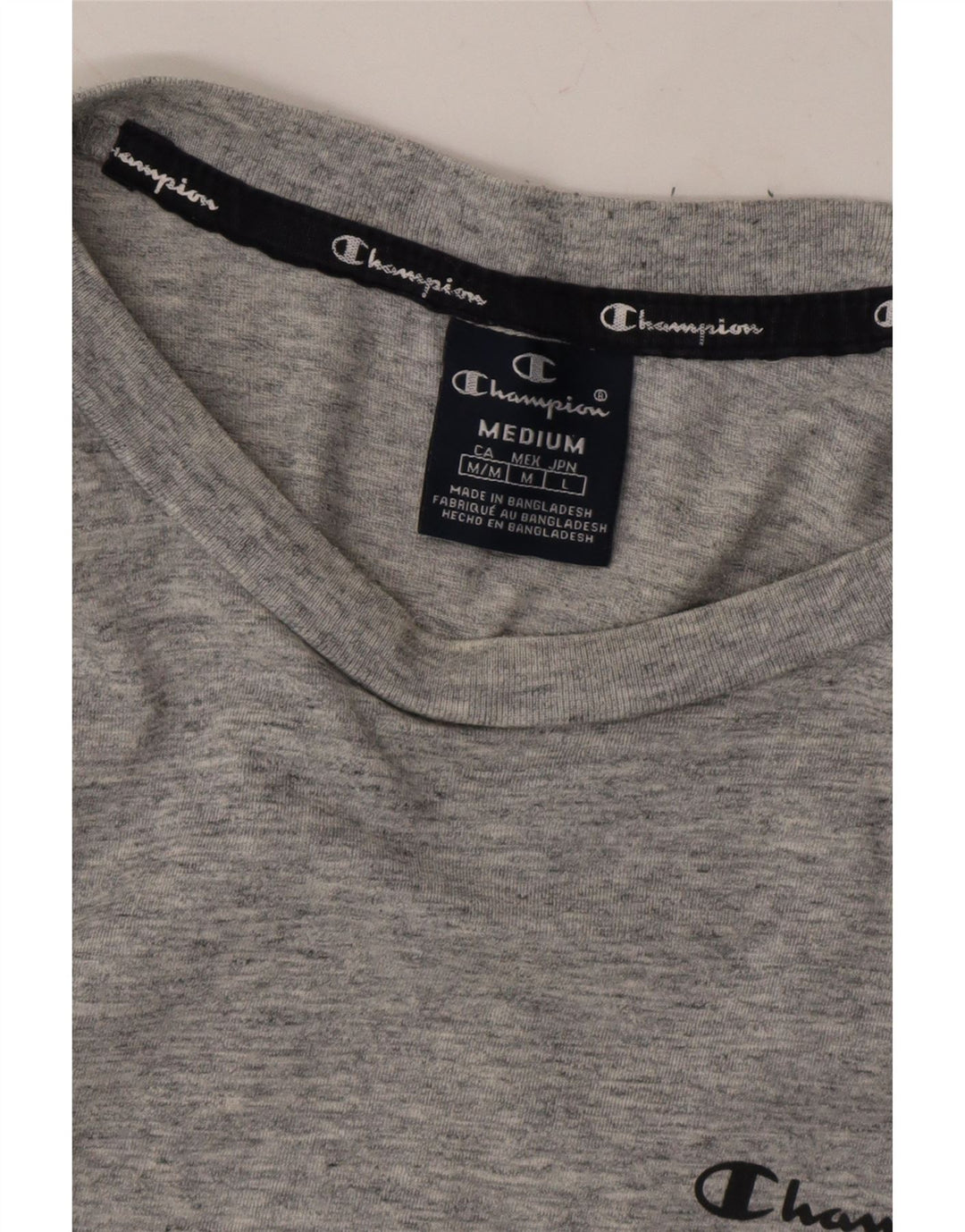 CHAMPION Mens Graphic T-Shirt Top Medium Grey Cotton Vintage Champion and Second-Hand Champion from Messina Hembry 