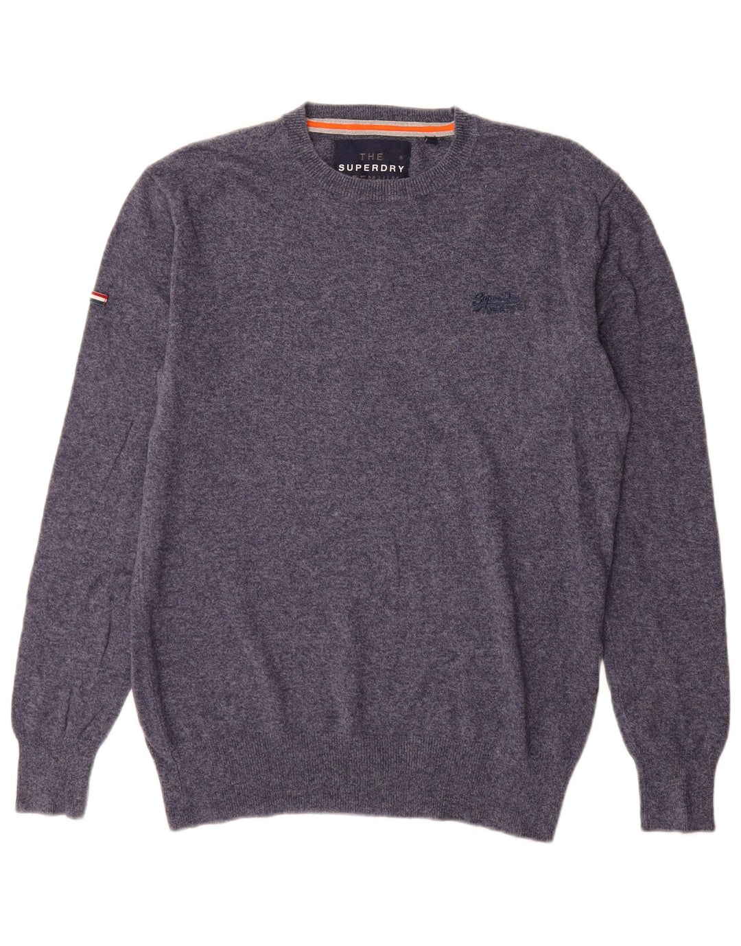 Superdry sweater med rund hals til mænd mellem marineblå bomuld