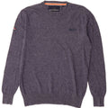 Superdry sweater med rund hals til mænd mellem marineblå bomuld
