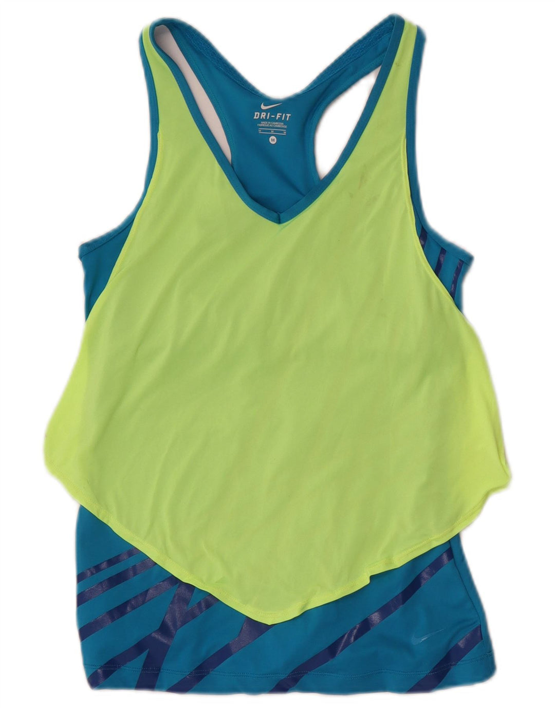 Nike Dame Dri Fit Vest Top UK 12 Medium Blue