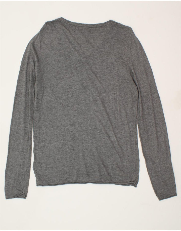 MOSSIMO Womens V-Neck Jumper Sweater UK 18 XL Grey Nylon Vintage Mossimo and Second-Hand Mossimo from Messina Hembry 