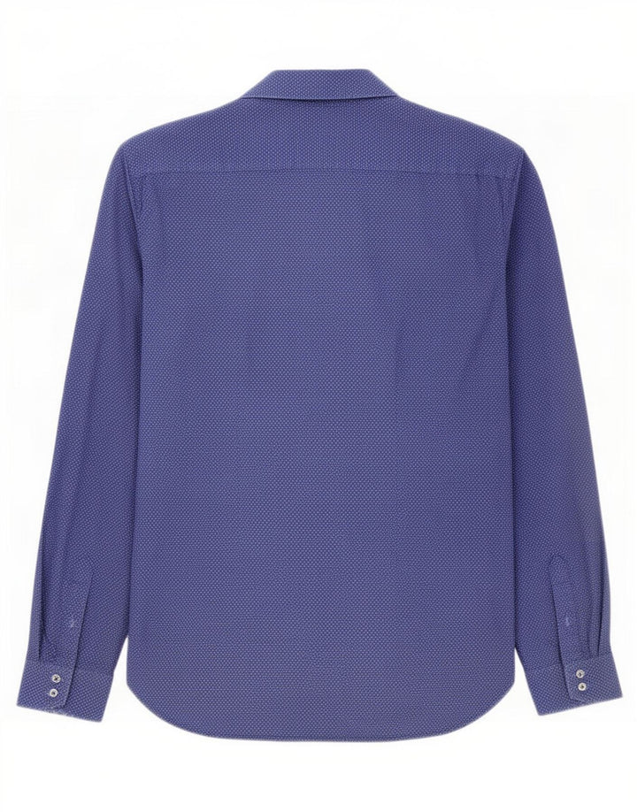 Ted Baker herreskjorte str. 15 Medium marineblå plettet bomuld