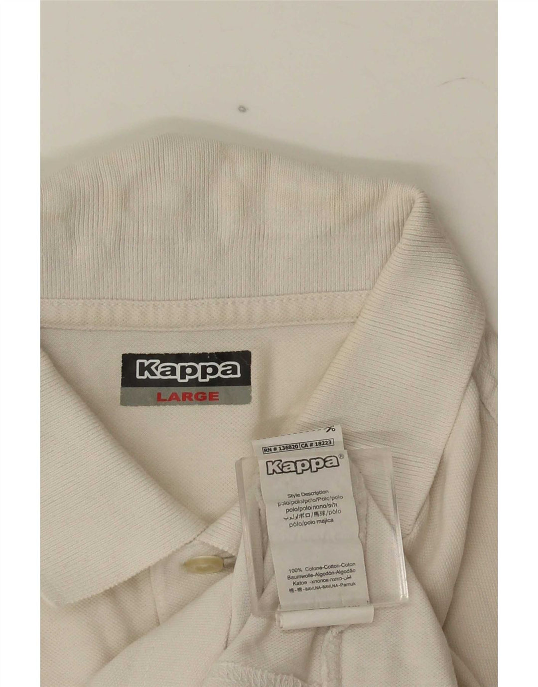 Kappa Herre grafisk poloshirt Stor hvid bomuld