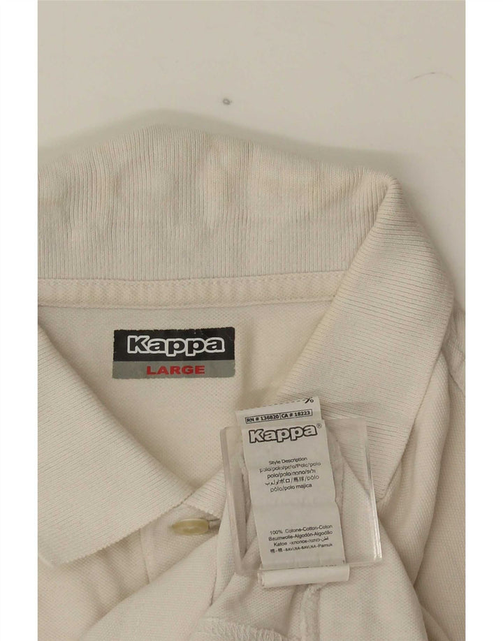 Kappa Herre grafisk poloshirt Stor hvid bomuld