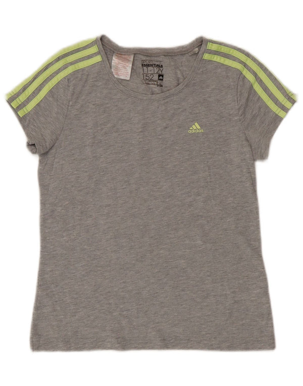Adidas Boys Climalite T-Shirt Top 11-12 År Grå Polyester