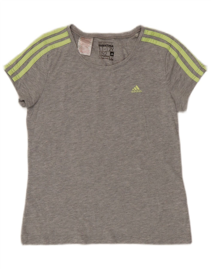 Adidas Boys Climalite T-Shirt Top 11-12 År Grå Polyester