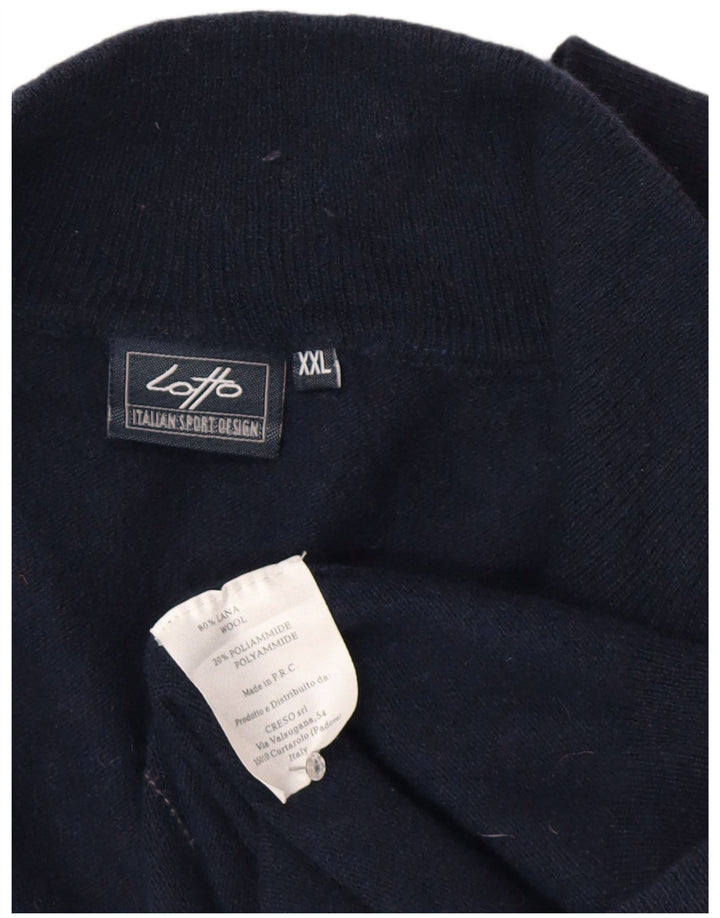 Lotto Herre Cardigan Sweater 2XL Navy Blue Argyle/Diamond Bomuld