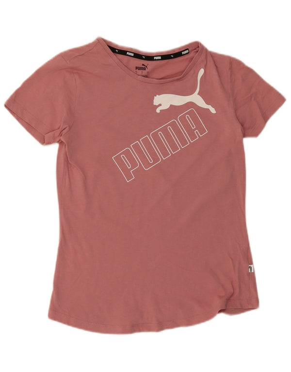 Puma Graphic T-Shirt Top UK 10 Small Pink