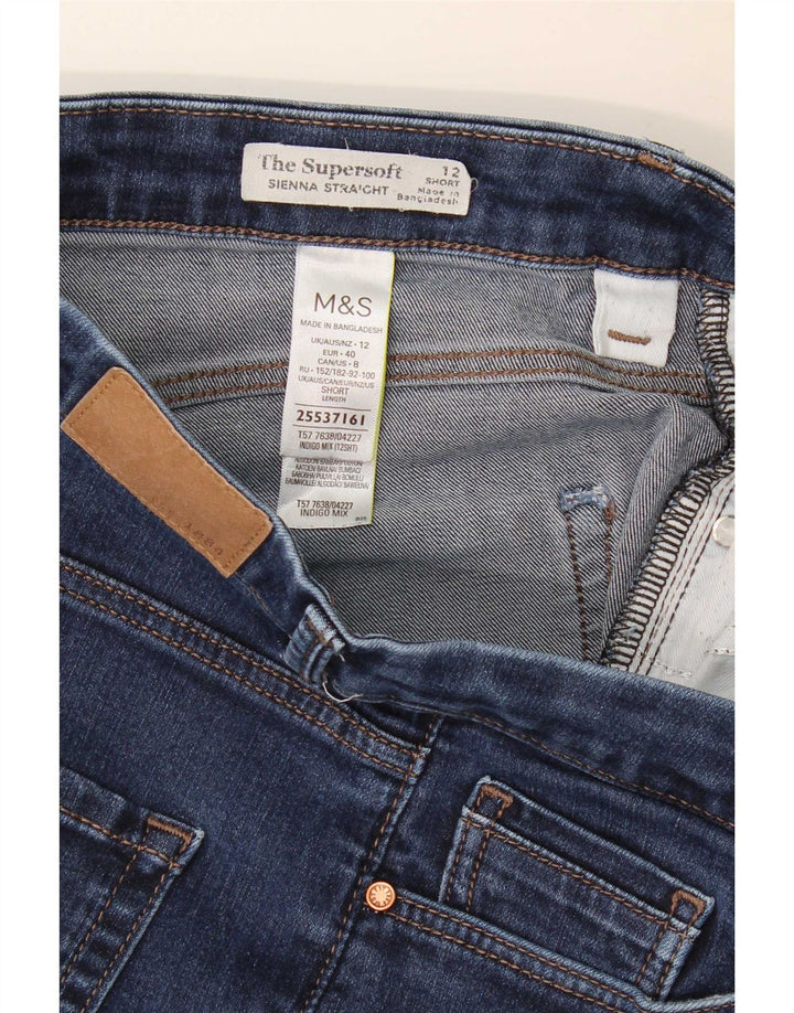 Marks & Spencer Dame Slim Cropped Jeans UK 12 Medium W30 L26 Blå Bomuld