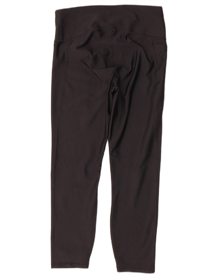 Under Armour Womens Heat Gear Crop Leggings UK 14 Medium Black Polyester