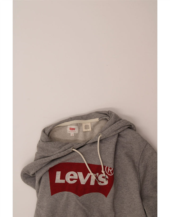 LEVI'S Mens Graphic Hoodie Jumper Medium Grey Cotton Vintage Levi's and Second-Hand Levi's from Messina Hembry 