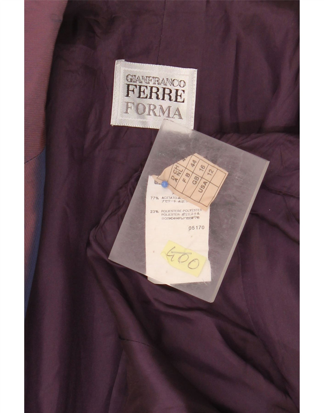 GIANFRANCO FERRE Dame 2-knaps blazerjakke UK 16 Large Purple Floral